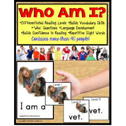 Autism and Special Education Reading Strategies Identifying “WHO” with Data/IEP Goals/Vocabulary Cards